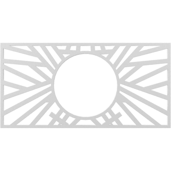 Ekena Millwork Hoover Architectural Grade PVC Pierced Ceiling Medallion, 16"W x 8"H x 5 7/8"ID x 1/2"P, Unfinished CMPP16X08HO - main
